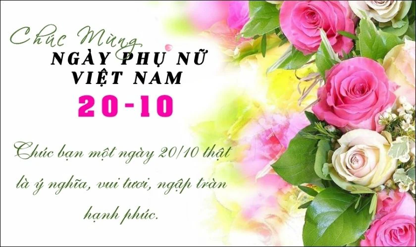 Ảnh chúc mừng 20/10 đơn giản