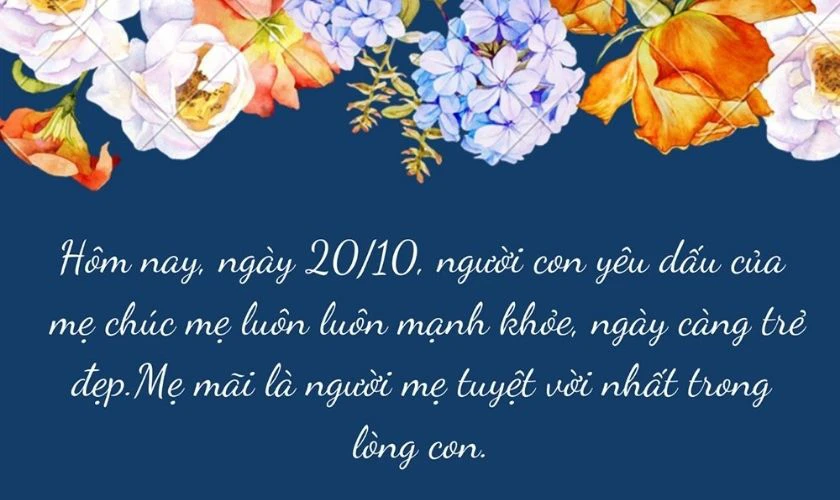 Ảnh chúc 20/10 cho mẹ