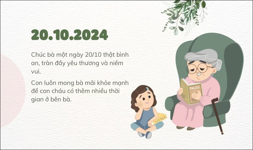 Ảnh 20/10 kèm lời chúc đến bà