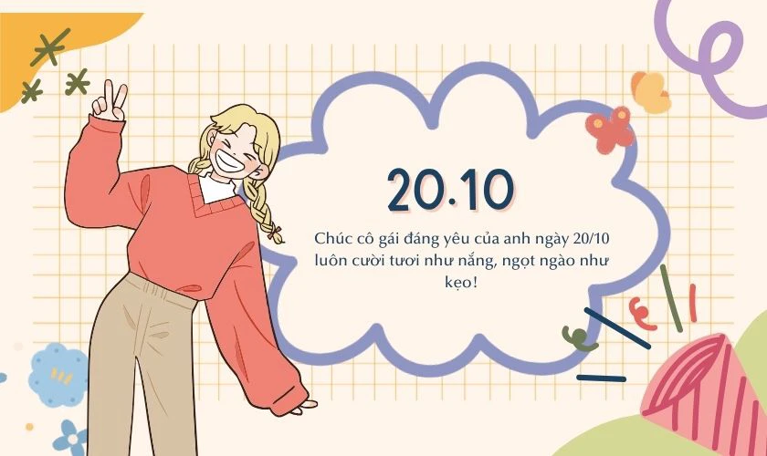 Ảnh chúc mừng 20/10 đẹp kèm lời nhắn dễ thương