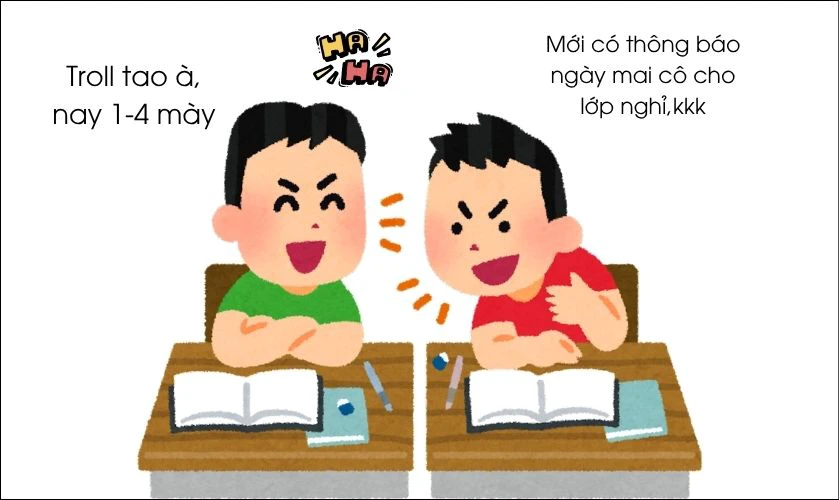 Hình ảnh cá tháng tư về trường lớp, học sinh