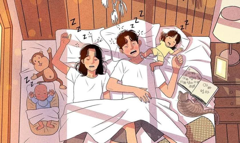 Hình ảnh Gia đình Việt Nam dễ thương, hài hước, niềm vui