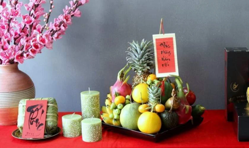 Hình ảnh mâm ngũ quả mùa Xuân 2026