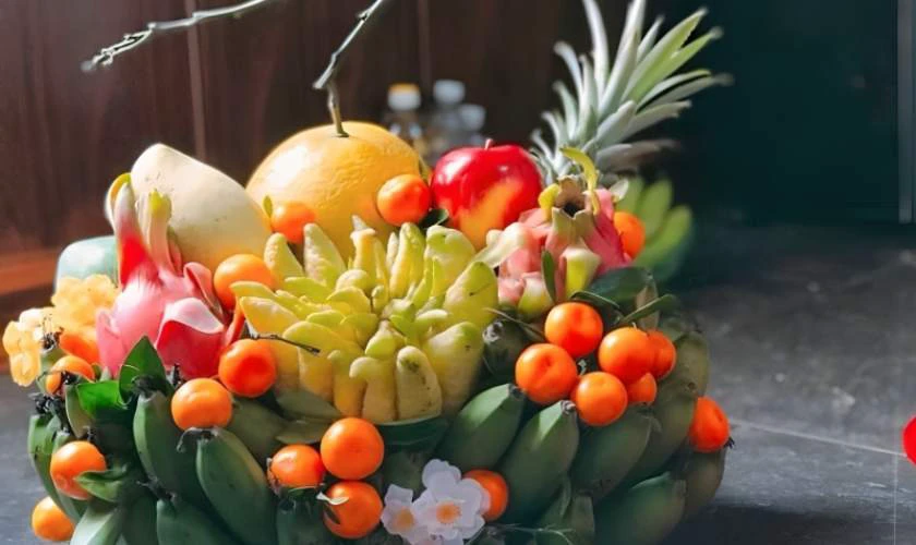 Trang trí mâm theo kiểu miền Bắc truyền thống ấn tượng