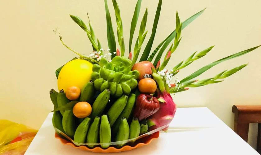 Trang trí mâm theo kiểu miền Bắc truyền thống ấm cúng