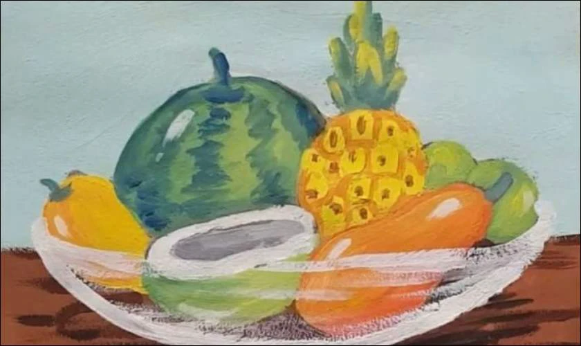 Hình ảnh mâm ngũ quả trong tranh vẽ ấn tượng nhất