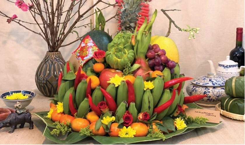 Hình ảnh mâm ngũ quả mùa Xuân