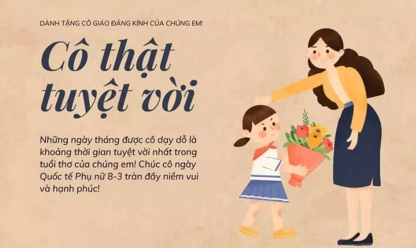 Ảnh 8/3 ý nghĩa tặng cô giáo đẹp