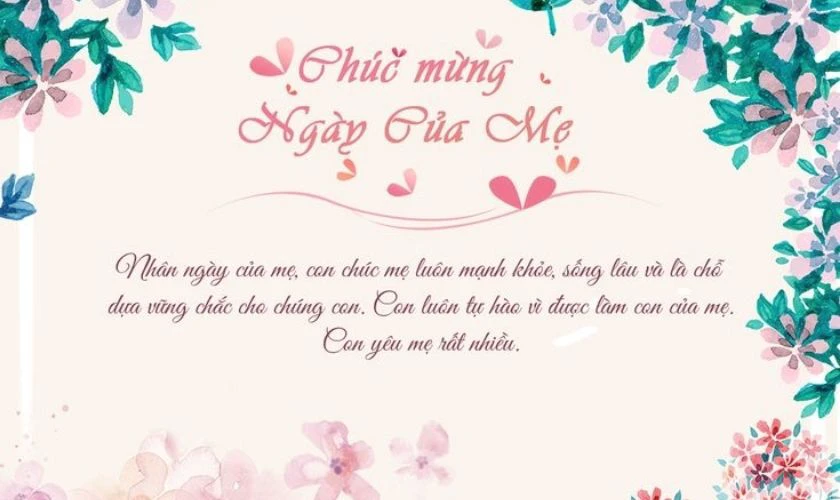 Ảnh chúc mừng ngày của Mẹ ý nghĩa, cute nhất 2025
