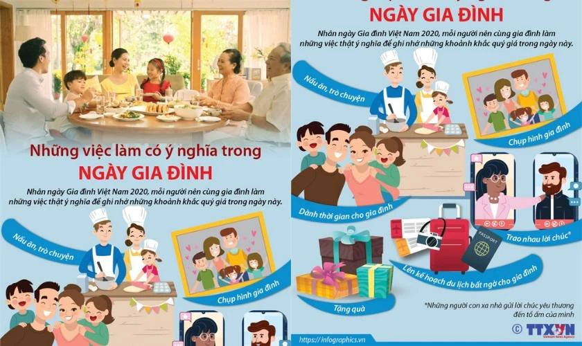 Inforgraphic ngày Gia đình gợi ý các hoạt động gắn kết tình thân