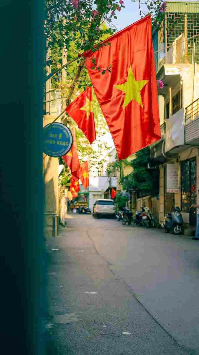 Hình nền 2/9 lá cờ tung bay trong gió
