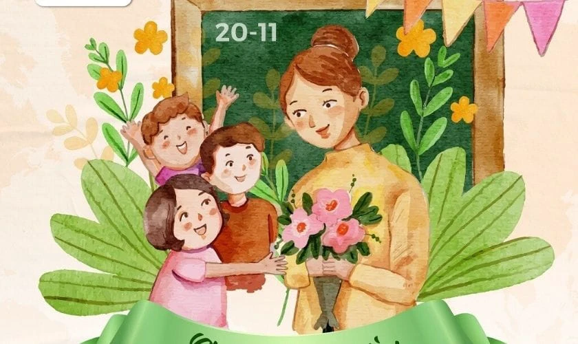 Hình nền 20/11 dễ thương hiện đại