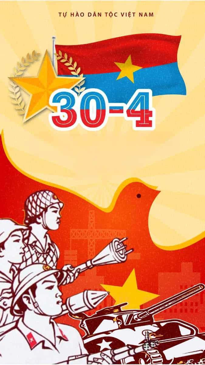 Hình nền 30/4 phong cách retro