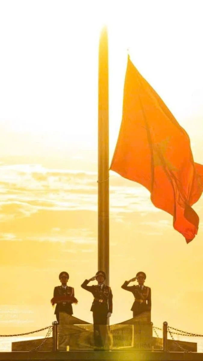 Hình nền 30/4 nghệ thuật lá cờ đỏ sao vàng