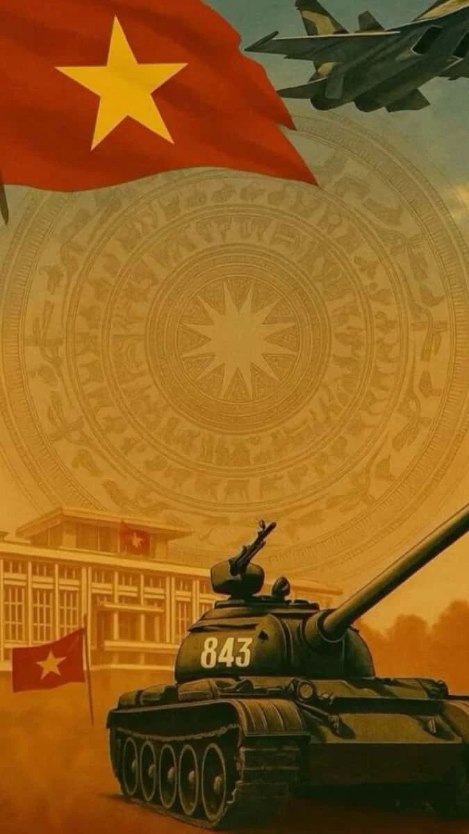 Hình nền 30/4 nghệ thuật kỷ niệm lịch sử