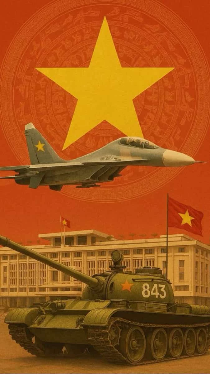 Tranh cổ động ngày giải phóng miền Nam