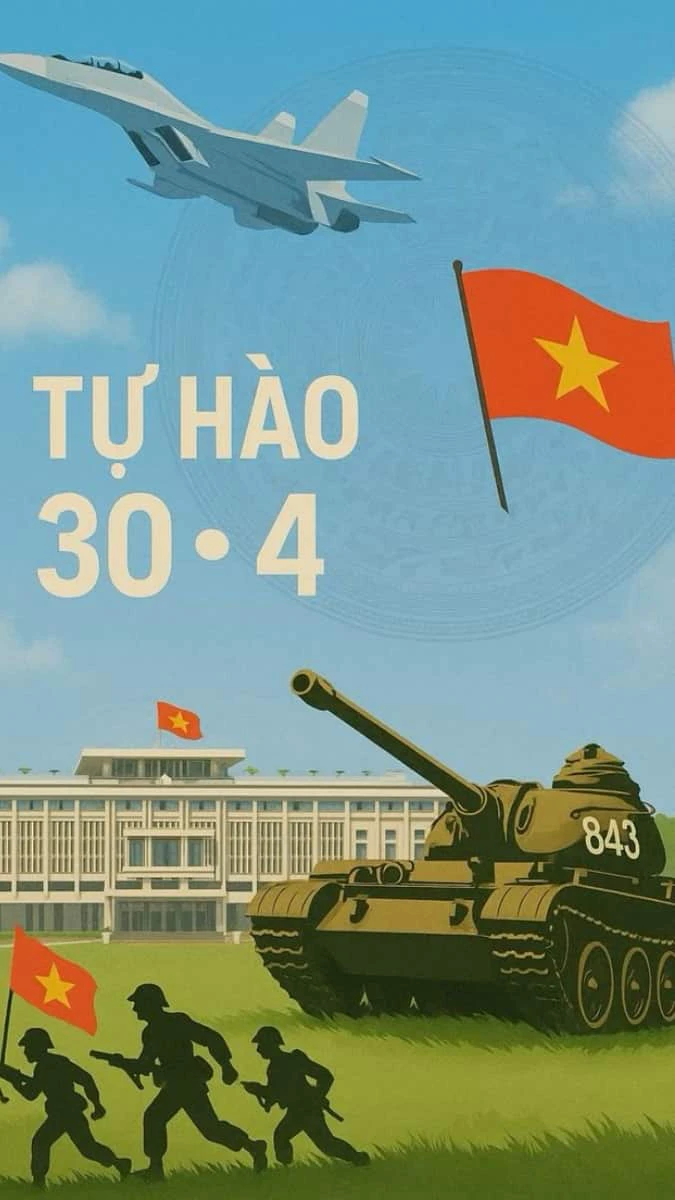 Thiết kế poster ngày thống nhất đất nước