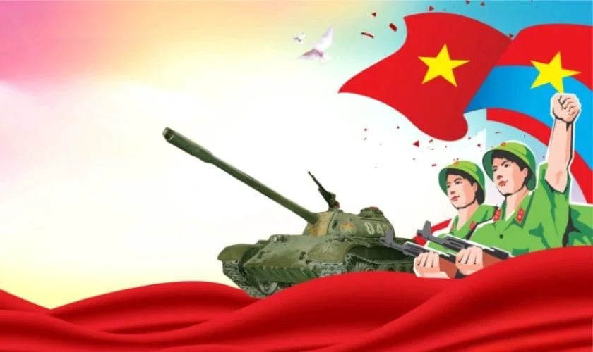 Poster chủ đề thống nhất đất nước