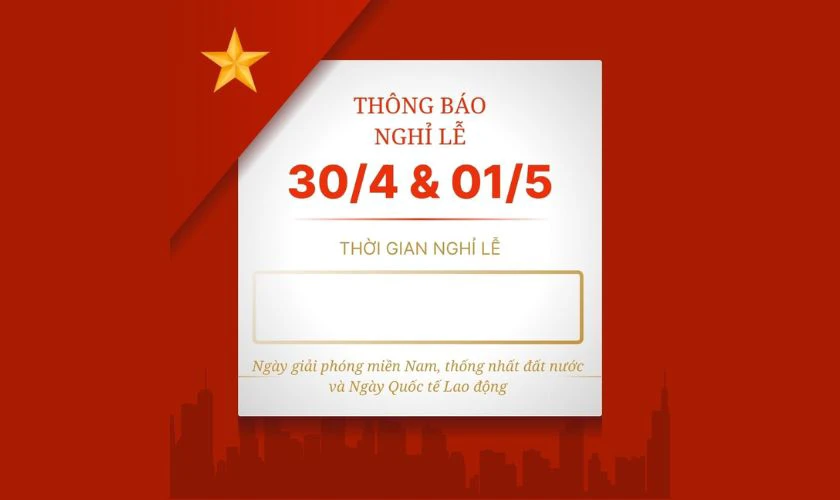 Hình nền thông báo nghỉ lễ