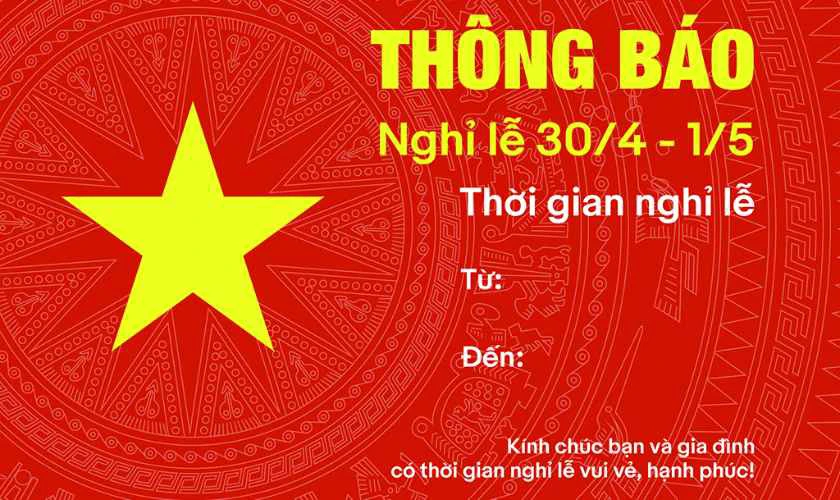 Hình nền thông báo nghỉ lễ HD