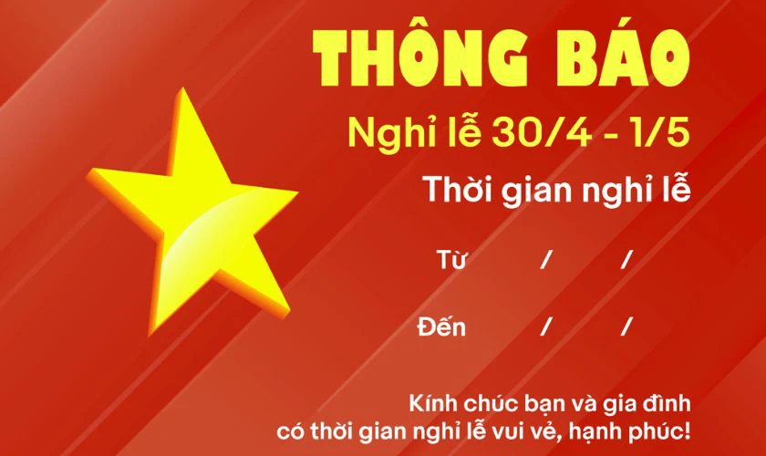 Hình nền thông báo nghỉ lễ mới nhất