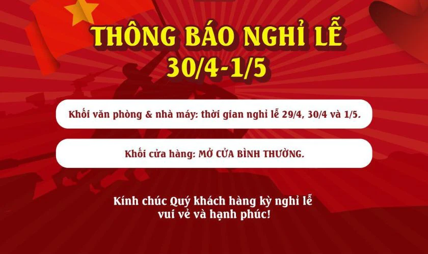 Hình nền thông báo nghỉ lễ rõ nét