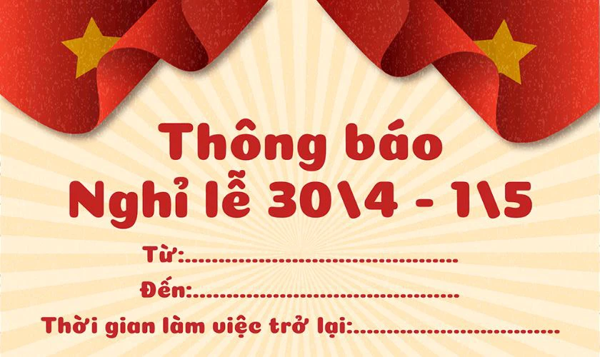Hình nền thông báo nghỉ lễ mới nhất