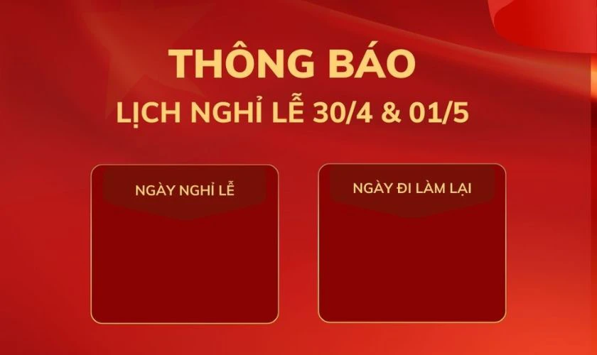 Hình nền thông báo nghỉ lễ hào hùng