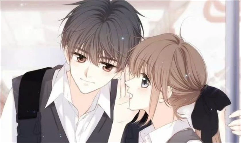 Hình anime cặp đôi dễ thương cho laptop