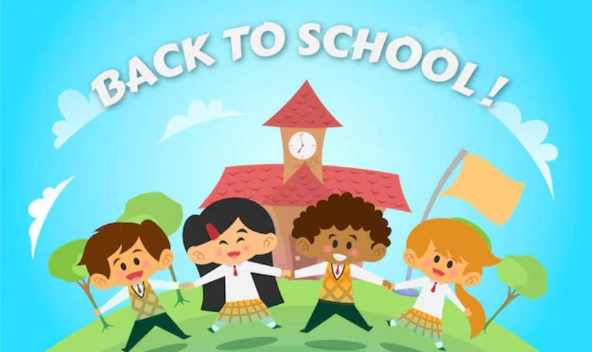 Hình nền PowerPoint Back to School 2025 về bạn bè độc đáo, ấn tượng