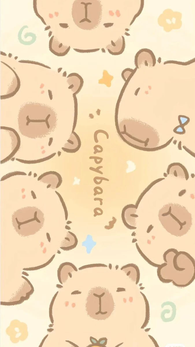 Hình nền Capybara chibi dễ thương