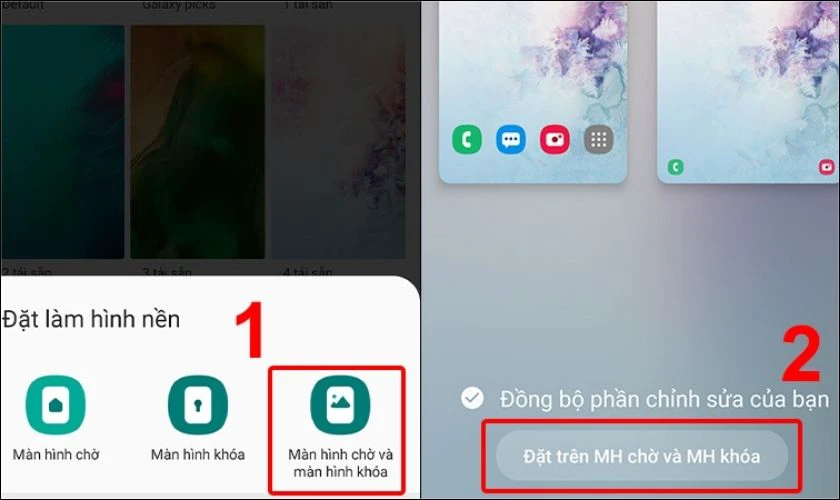 Tùy chọn vị trí bạn muốn đặt làm hình nền cho điện thoại