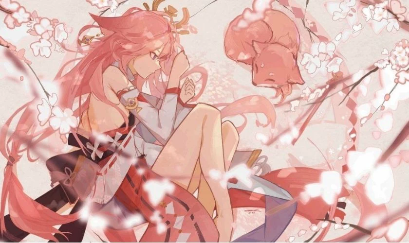 Wallpaper Genshin Impact Yae Miko