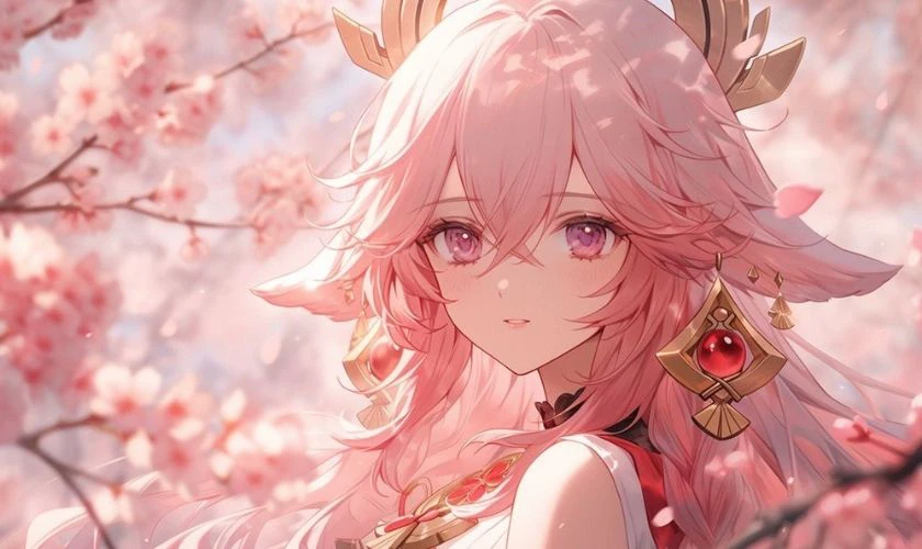 Wallpaper Genshin Impact Yae Miko đẹp