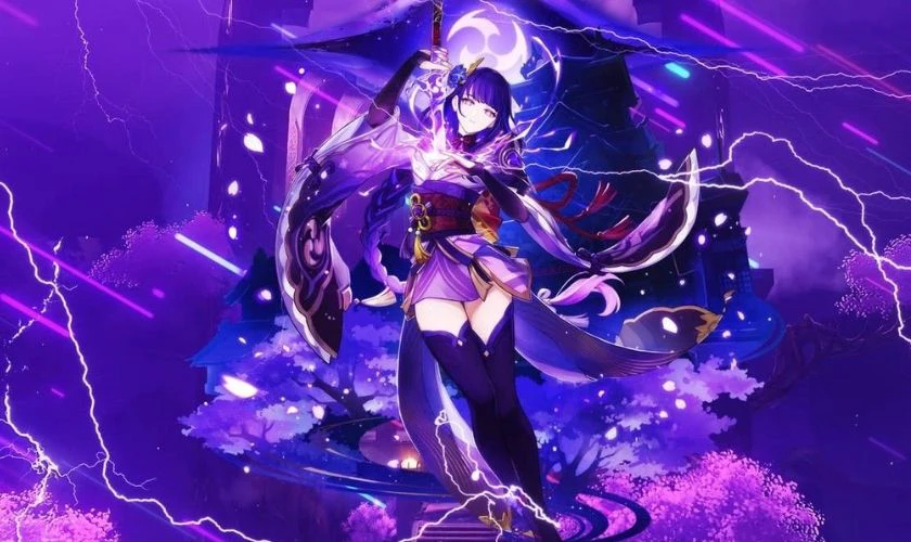 Ảnh nền Genshin Impact Raiden Shogun đẹp