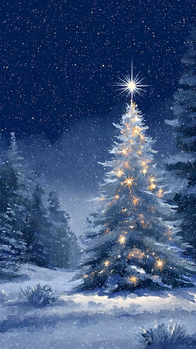 Hình nền Giáng sinh chủ đề tuyết rơi