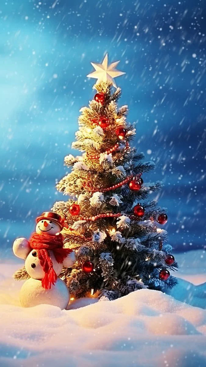 Ảnh nền Giáng sinh chủ đề tuyết rơi
