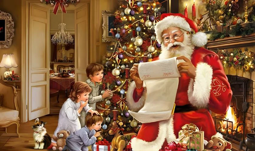 Hình nền Noel chủ đề sum vầy, ấm áp