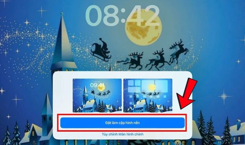 Nhấn chọn Đặt làm cặp hình nền