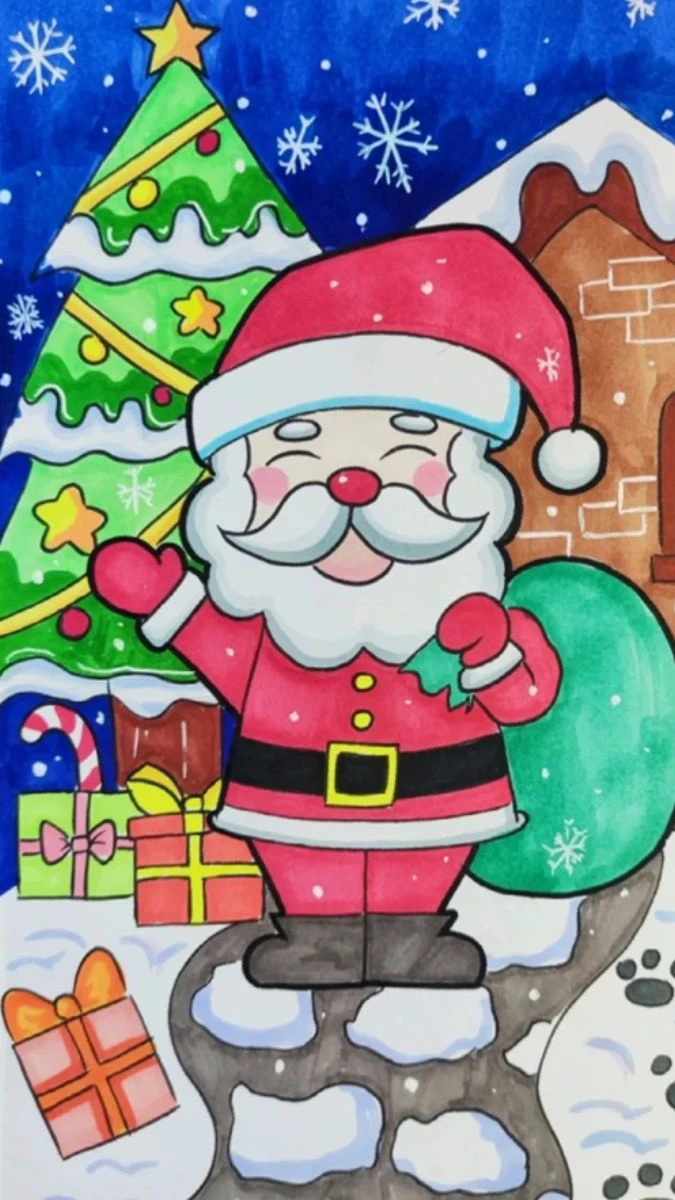 Wallpaper Giáng sinh tranh vẽ