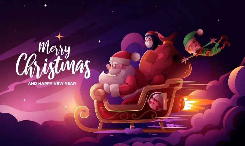 Hình nền Giáng sinh chủ đề ông già Noel đáng yêu