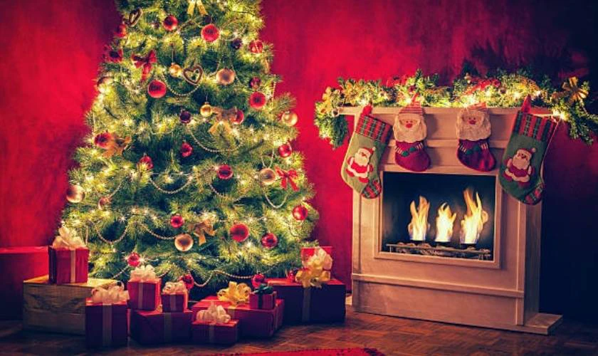 Ảnh máy tính Noel đơn giản