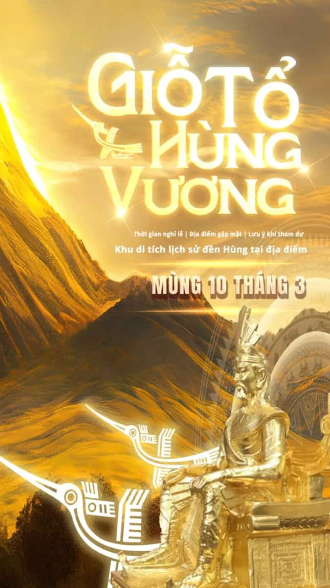 Hình nền Giỗ tổ Hùng Vương màu vàng HD
