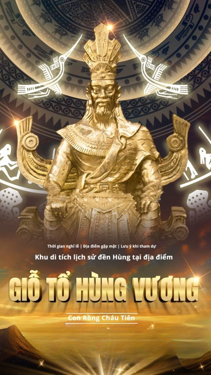 Hình nền Giỗ tổ Hùng Vương màu vàng full HD