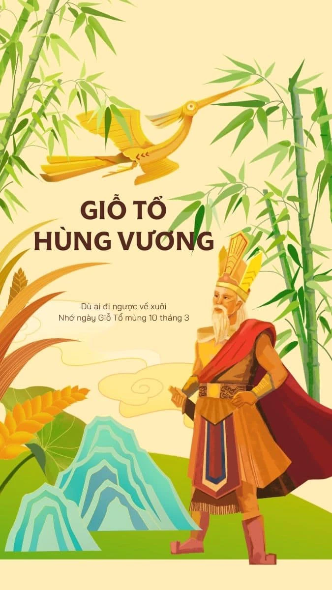 Tranh vẽ chủ đề Giỗ tổ Hùng Vương