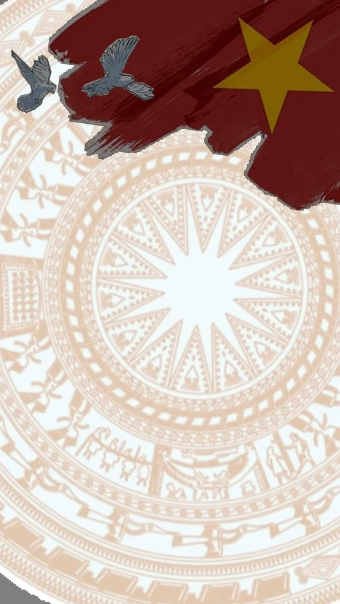 Hình nền Giỗ tổ Hùng Vương họa tiết trống đồng ấn tượng