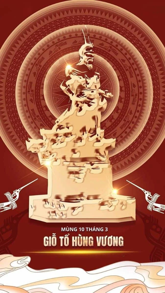Ảnh nền Vua Hùng trên nền đỏ