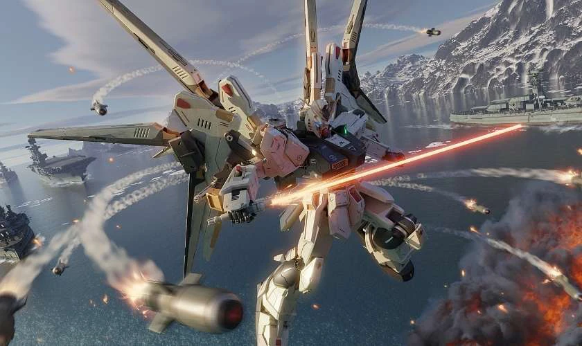 Wallpaper Gundam 4K chiến đấu khốc liệt cho laptop