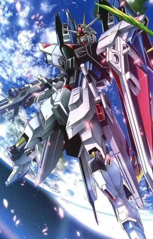 Hình nền Gundam 4K bay trên bầu trời cho di động