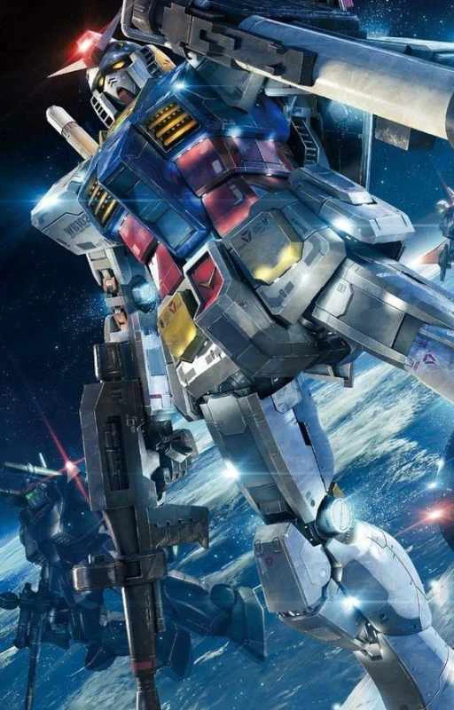 Wallpaper Gundam 4K bay trên bầu trời cho điện thoại Android